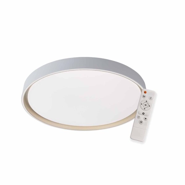 Plafonnier LED dimmable Lorens 68W Ø59 cm blanc et doré, dimmable élégant